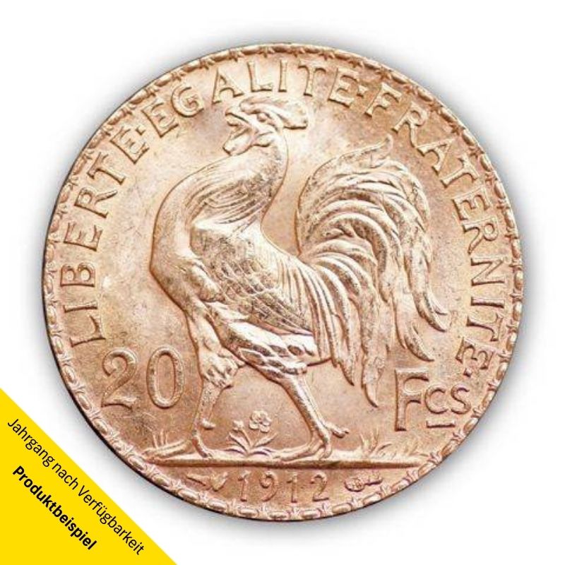 Goldmünze - 20 Franc - Frankreich - Rückseite | Beispielbild
