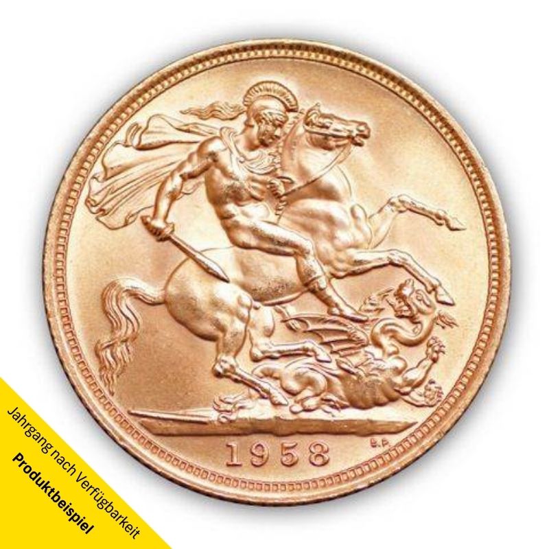 Goldmünze - 1 Sovereign - Großbritannien - Rückseite | Beispielbild