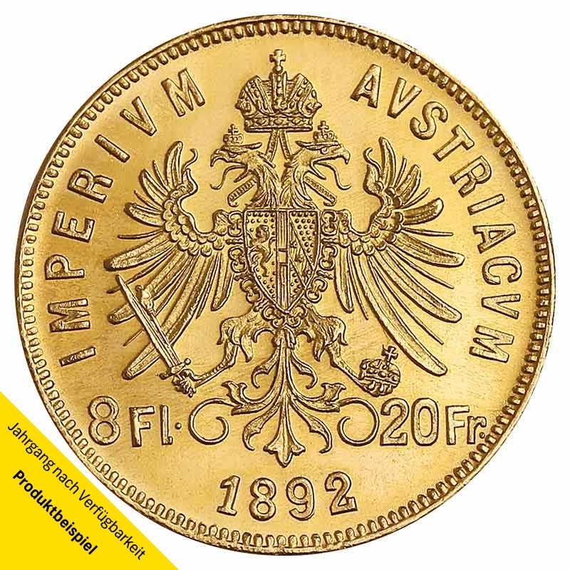 8 Florin Goldmünze - Franz Joseph I - Österreich - Rückseite | Beispielbild