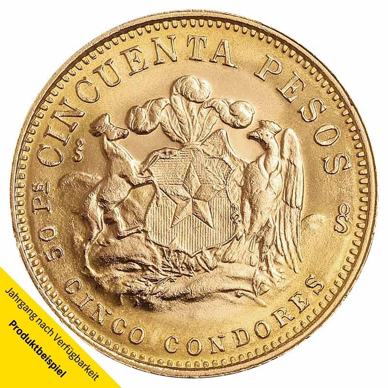 50 Pesos Goldmünze - Chile - Rückseite