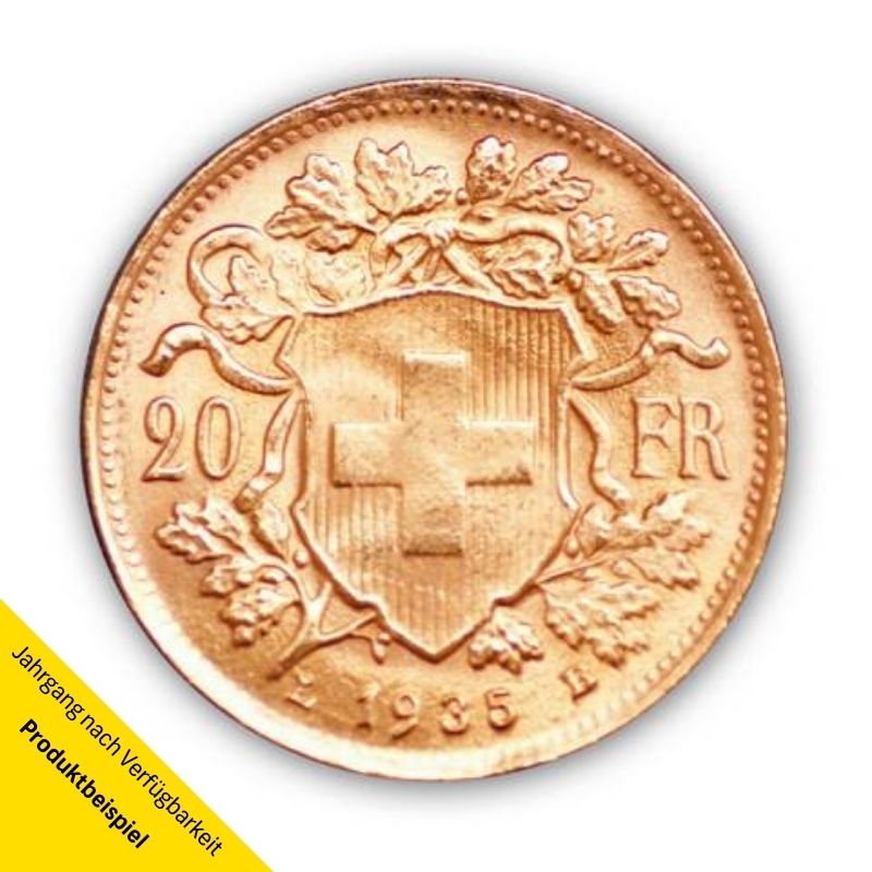 Goldmünze - 20 Franken Vreneli - Schweiz | Beispielbild