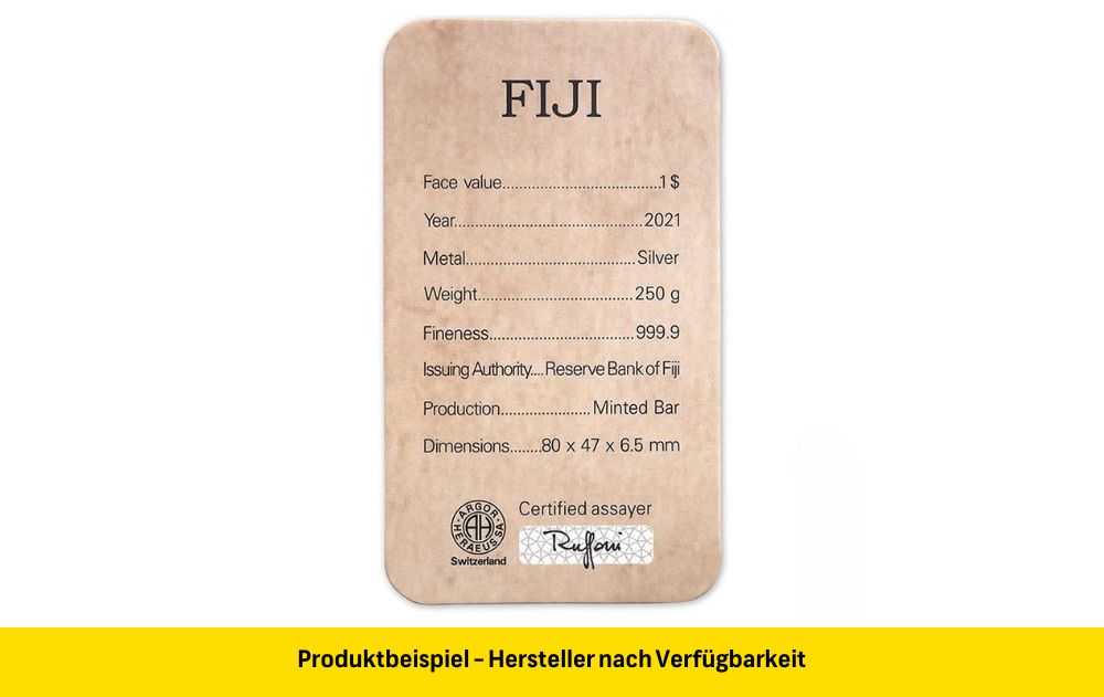 Münzbarren - Silber - 250 Gramm - Rückseite