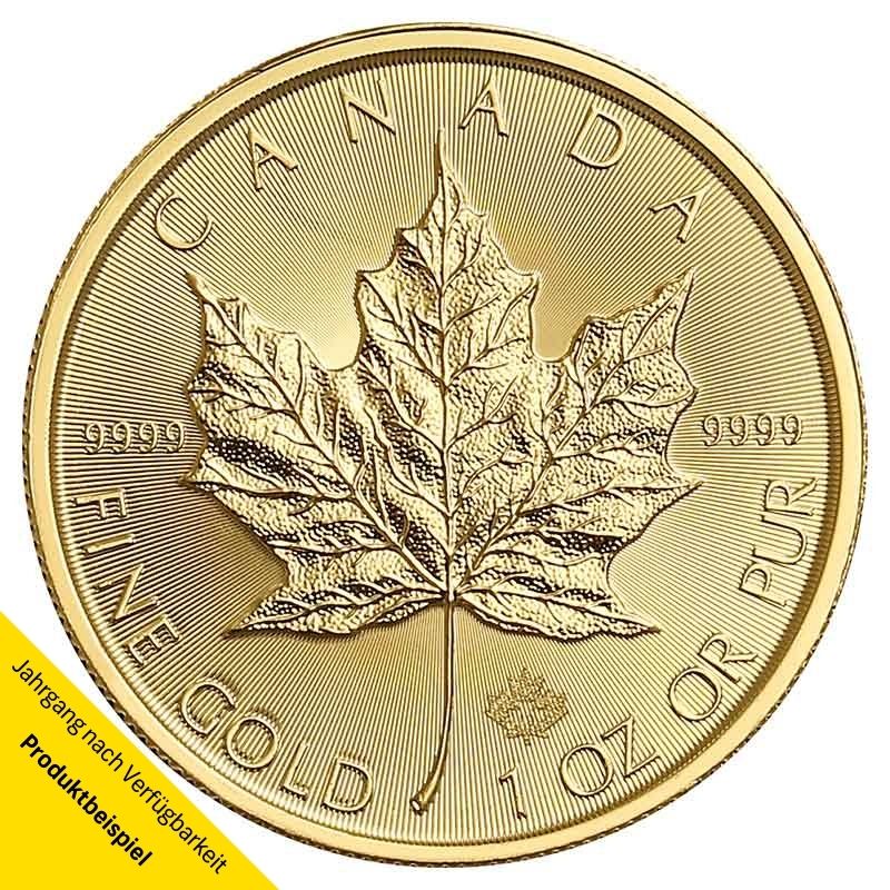 1 Unze Maple Leaf Goldmünze - Kanada - Rückseite | Beispiel