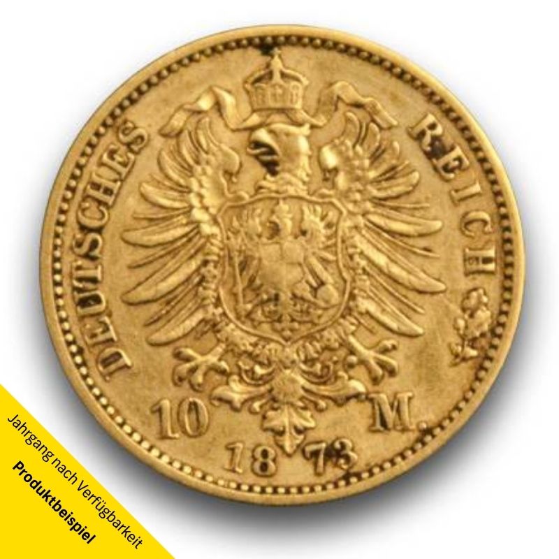 Goldmünze - 10 Mark - Kaiserreich - Rückseite | Beispielbild