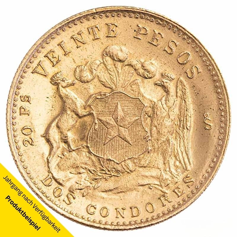 Goldmünze - 20 Pesos - Chile - Rückseite | Beispielbild