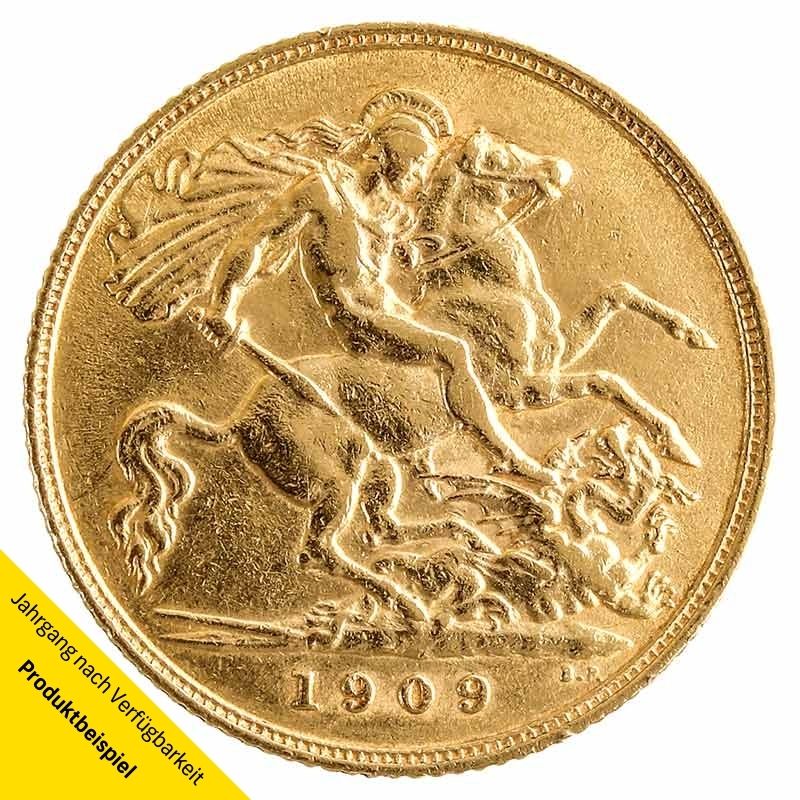 1/2 Sovereign Goldmünze - Großbritannien - Rückseite | Beispielbild