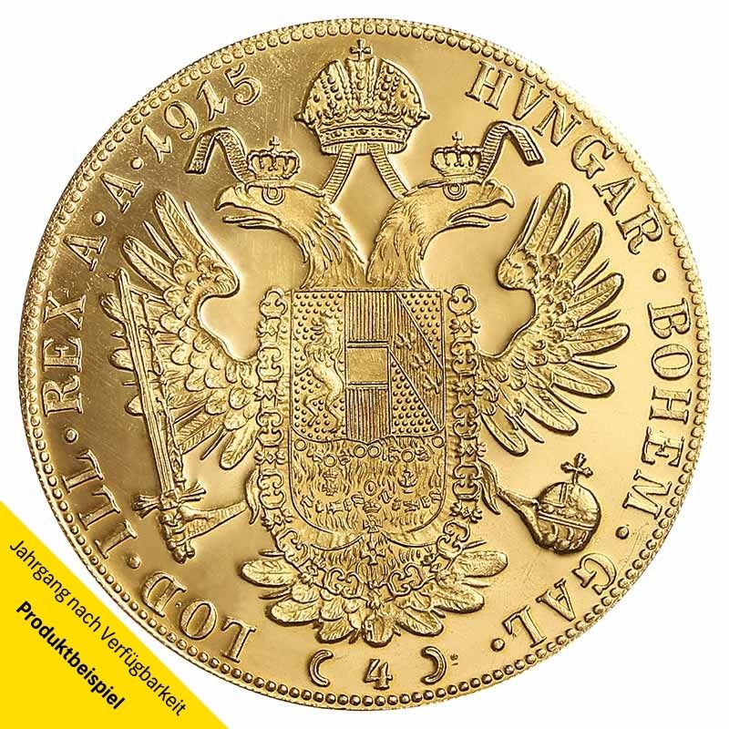 4 Dukaten Goldmünze - Franz Joseph I - Österreich - Rückseite