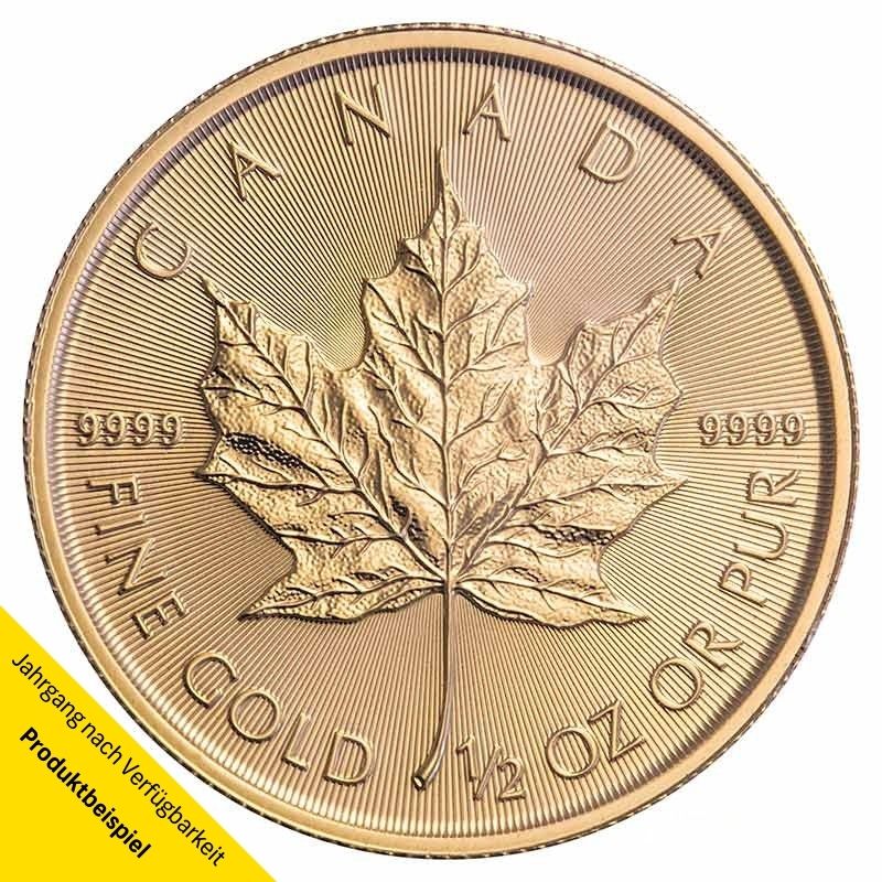 Goldmünze Maple Leaf Kanada 1/2 Unze Rückseite | Beispiel