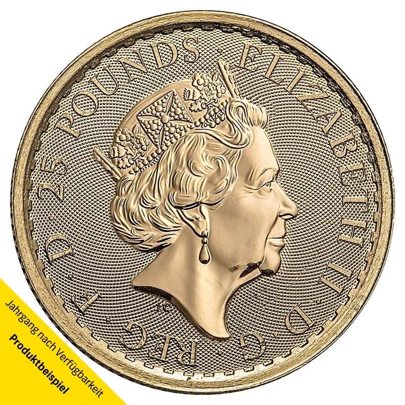 Goldmünze - Britannia 1/4 Unze - Großbritannien - Rückseite