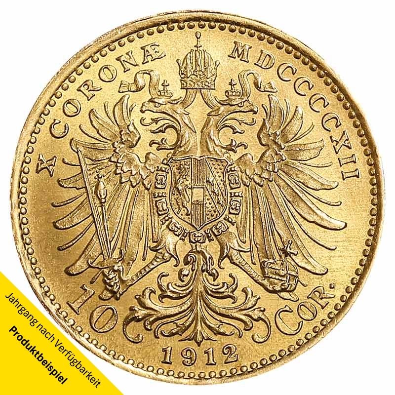 10 Kronen Goldmünze - Franz Joseph I - Austria - Österreich - Rückseite | Beispielbild