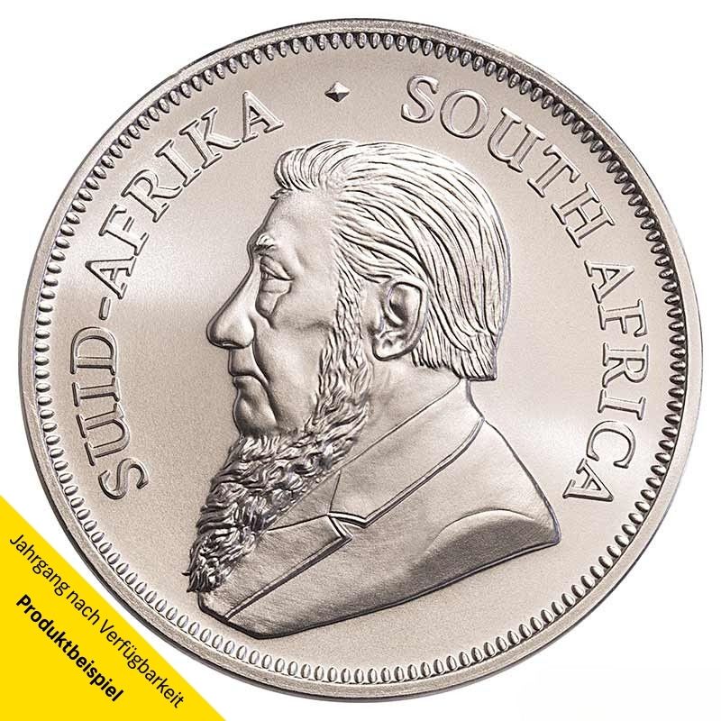 1 Unze Krügerrand Silbermünze - Südafrika - Vorderseite | Beispiel