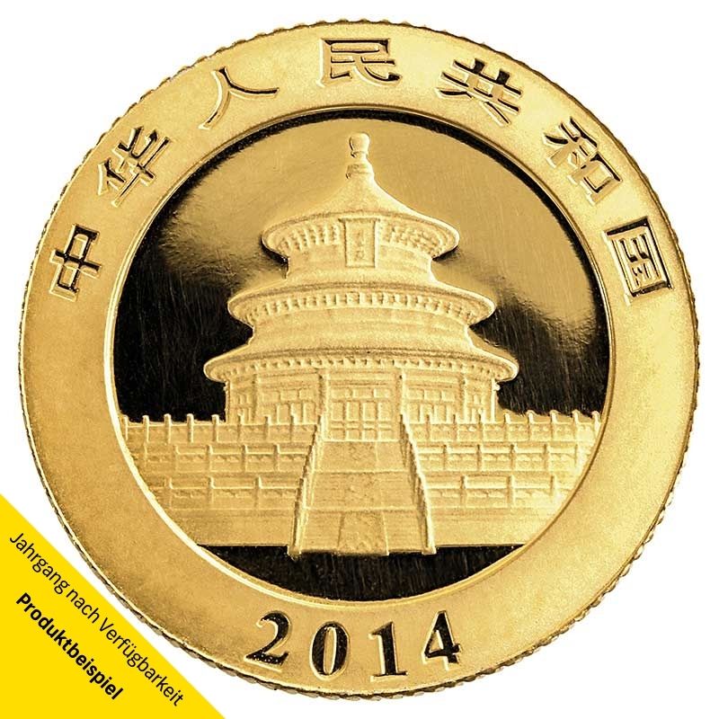 Panda 1/10 Unze Gold - China - Rückseite